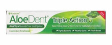 Load image into Gallery viewer, Aloe Dent Toothpaste Whitening Sensitive Triple Action Charcoal Coconut
