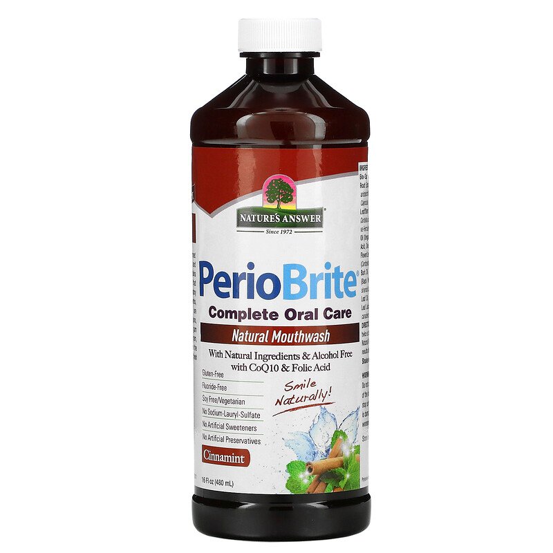 Nature's Answer PerioBrite Cinnamon Natural Mouthwash 480ml Fluoride Free