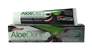 AloeDent Activated Charcoal Toothpaste 100ml fluoride free