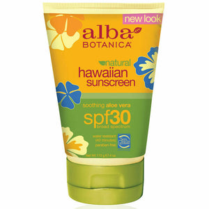 Alba Botanica Hawaiian Sunscreen Aloe Vera SPF 30 113g Sun Cream reef safe vegan