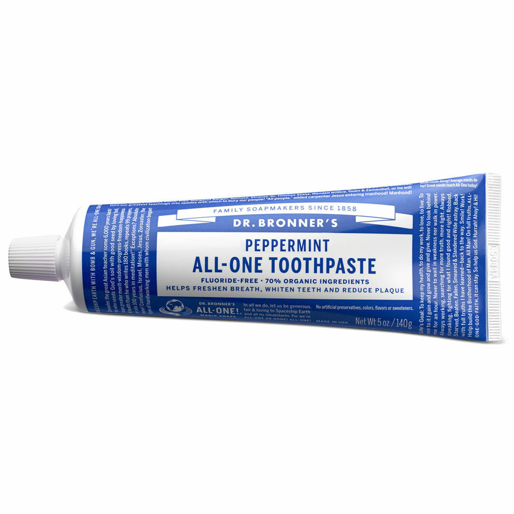Dr Bronner's Toothpaste organic vegan Spearmint  Peppermint  No fluoride