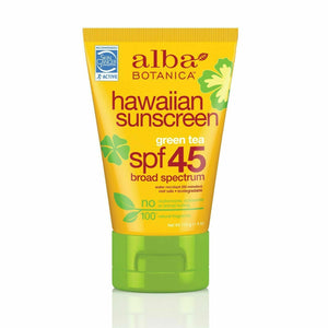 Alba Botanica Hawaiian Sunscreen with Green Tea SPF 45 113g reef safe vegan