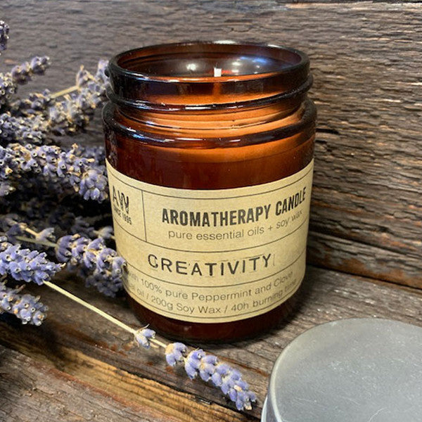 Aromatherapy Candle - Creativity ancient wisdom Peppermint and Clove essential oil
