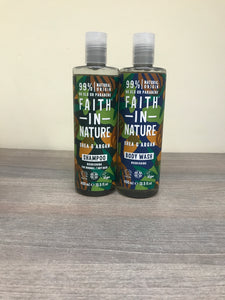 Faith in Nature Shampoo & Shower  Bath Gel Duo Gift Hair Body 400ml