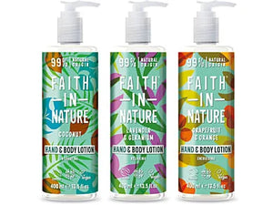 faith in nature hand and body lotion 400ml 13.5fl vegan friendly